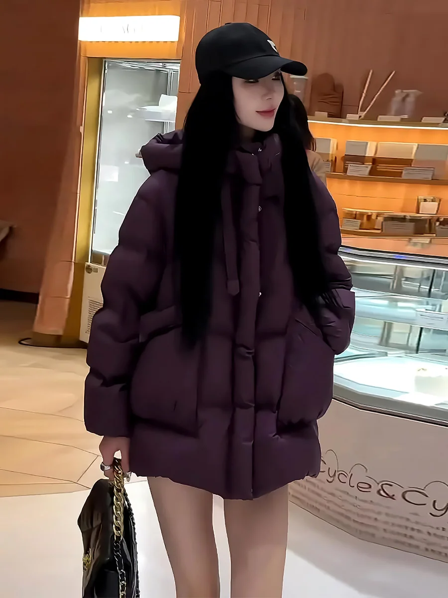 Abrigo de invierno Thiened Du down Puffer Jaet con capucha cálido Sli tamaño pequeño 2024 recién llegado nube espuma Sle