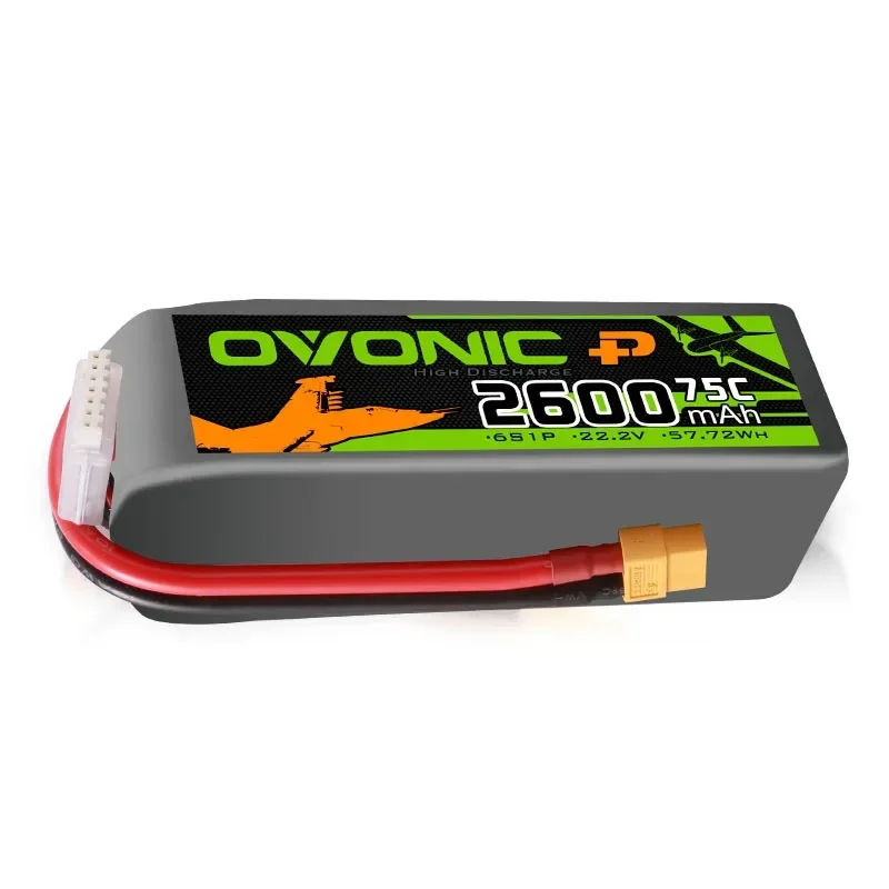 Ovonic 2200 2600 3300 4200 5300 6000mAh 75C 3S 4S 6S 11.1V 14.8V 22.2V helicopter fixed wing high-rate battery