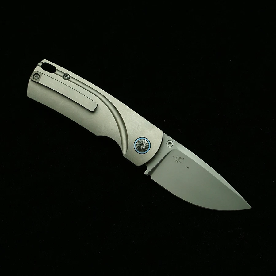 Rattlesnake Original Mini F19 Folding Knife Real M390 Blade Titanium Handle Outdoor Camping Kitchen Survival EDC Tool