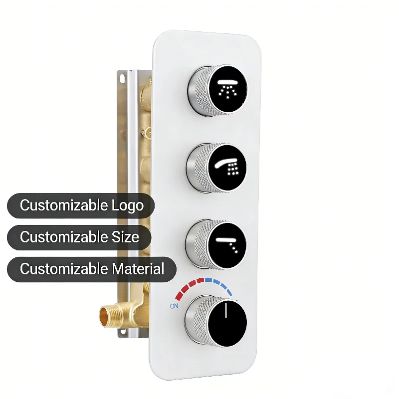 

Роскошный светодиодный музыкальный умный душевой набор для ванной комнаты, многофункциональная насадка для душа с дождевой водопадом, набор смесителей для душа с цифровым дисплеем