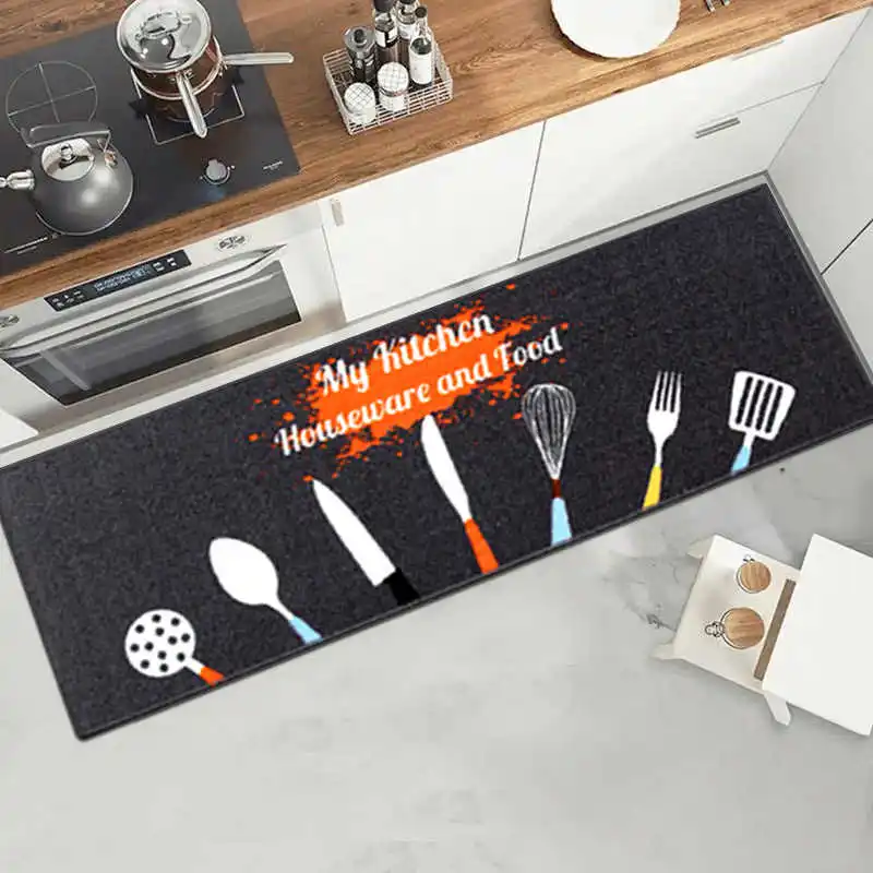 

Decorative Floor Mat Kitchen Carpet 40x60 40x120 Polyester Fiber Latex Anti-Slip Doormat Hallway Home Entrance Door Mats Rugs