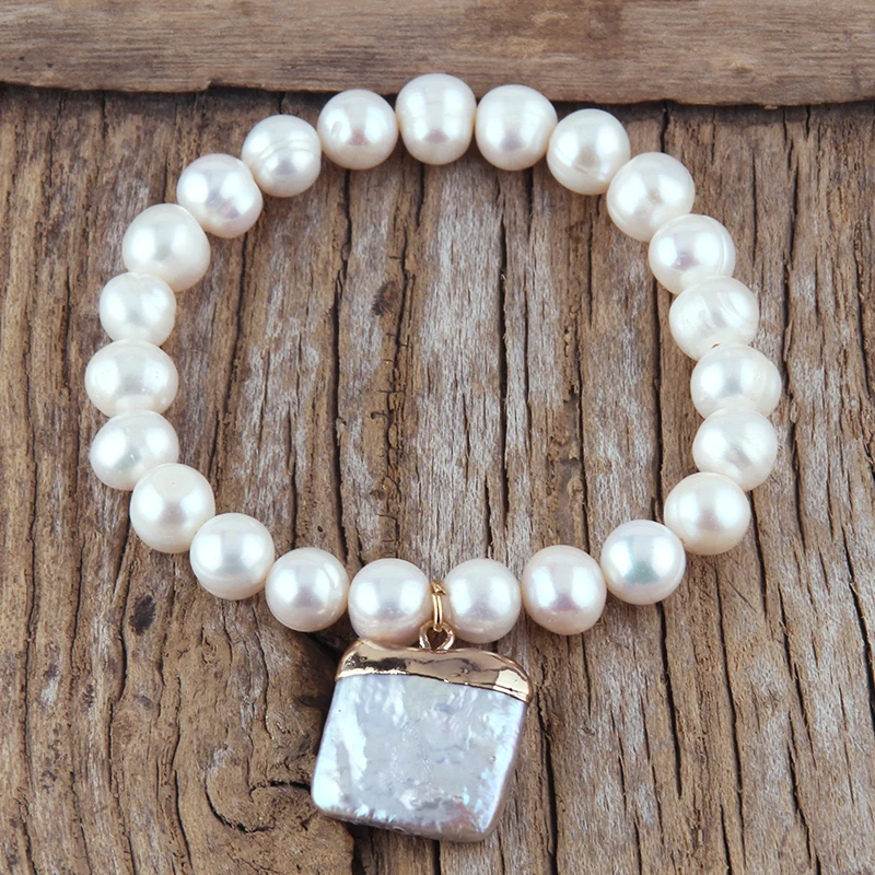 RH Fashion Natural Freshwater Pearl Bracelet For Beautiful Women Gift Dorp Stretch Bead Bracelets