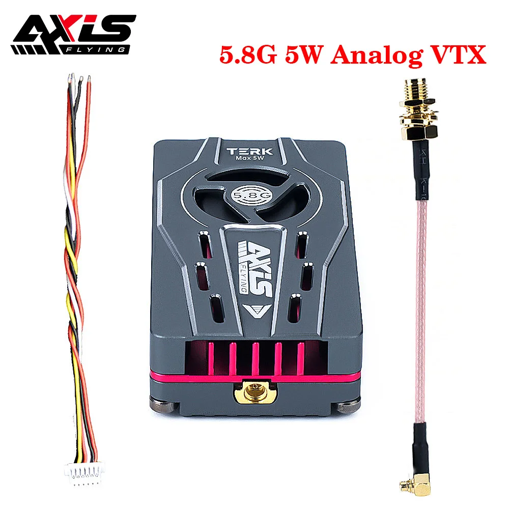 

Axisflying TERK 5.8G 5W Analog VTX OSD Video Transmitter 7-36VDC 25mw/400mW/1W/5W 28g for FPV Freestyle RC Long Range Drone