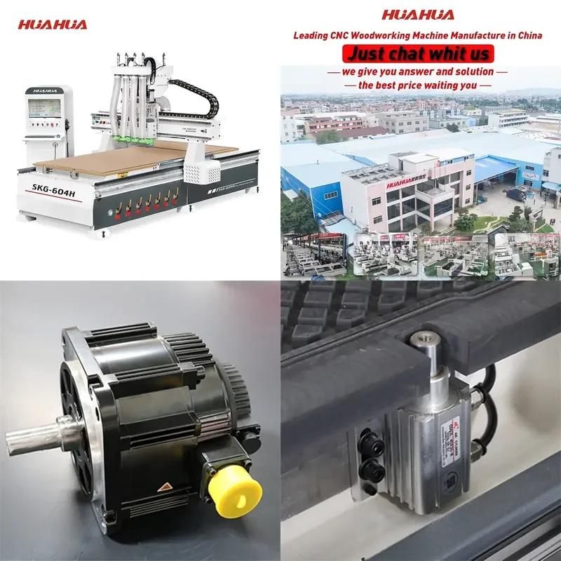 2026 CE HUAHUA New SKG-604H Cnc Drilling Router Machine for Wood Door Woodworking Cnc Mdf Cutting Router