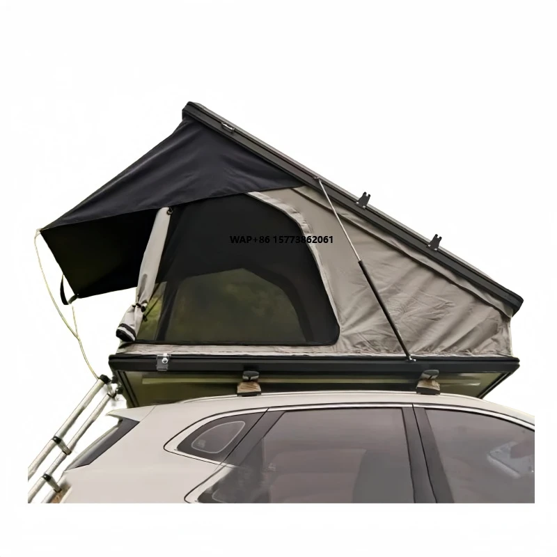 

Inner X Hinge 2-3 Person Australia Triangle Roof Tent Hardshell Aluminum Car Roof Top Tent with Roof Rack for Solar Power Panel
