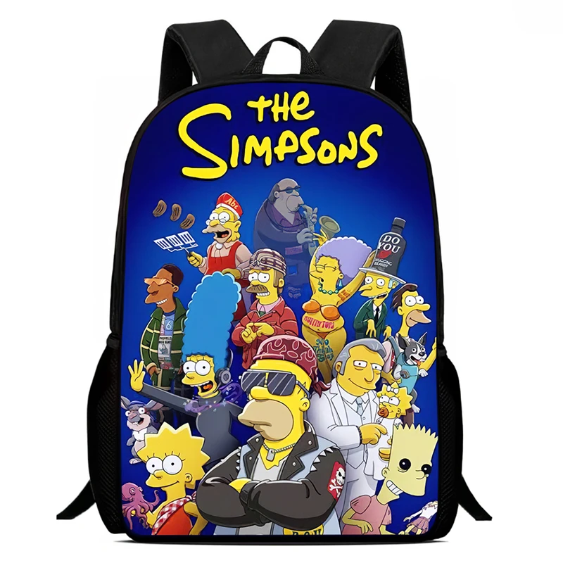 Mochila School Backpack,Cartoon S-simp-S-son School Bags for Girls Boys,Durable &Light Weight Kids Backpack for Kindergarteen