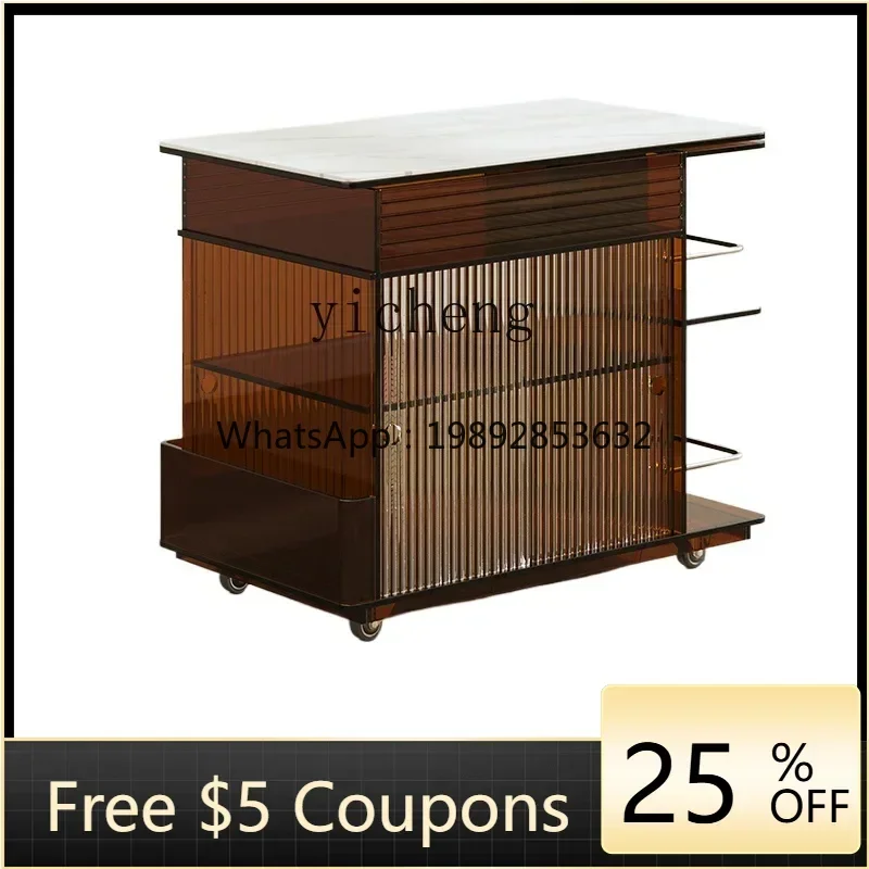 

ZTQH movable lifting coffee table acrylic furniture tea cabinet side table medieval sofa side cabinet