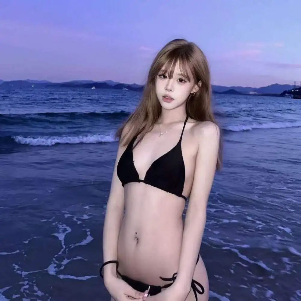 Women Two Piece Bikini Suit Sexy Solid Color Swimwear High Elastic Quick Dry Bathing Suit Beach Holiday Summer Swimsuit