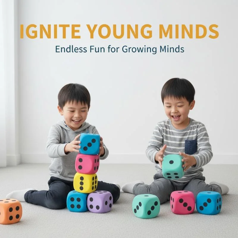 

1/6Pcs 80mm Large Foam Dot Dices Six Sides Dices Kids Counting Toy Learning Aids For Class Board Game Classroom Math Teaching