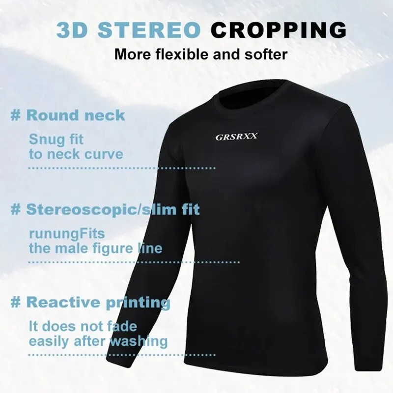 GRSRXX Winter Cycling Base Layer Long Sleeve Warm Bike Underwear Fleece Bike Shirt For Keep Warm Bicycle Shirt For Men Women