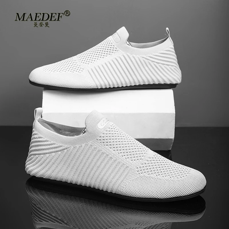 

MAEDEF Loafers Men Soft Driving Moccasins High Quality Flats Male Walking Shoes Breathable Mesh Casual Loafer Slip on Mens Shoes