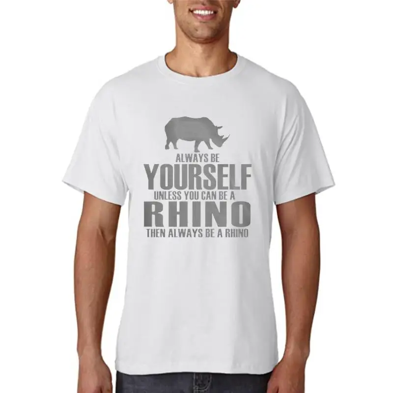 olwoys Be Yourself Rhino Block odult Mens T-Shirt