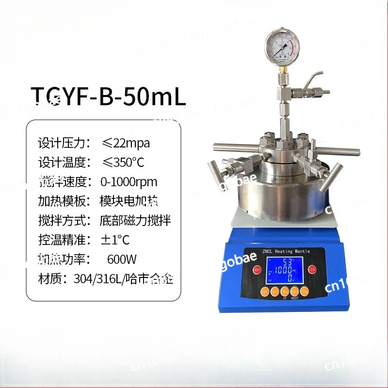 High Pressure Temperature Autoclave Reactor 50-500ml with Magnetic Stirrer Max 350C