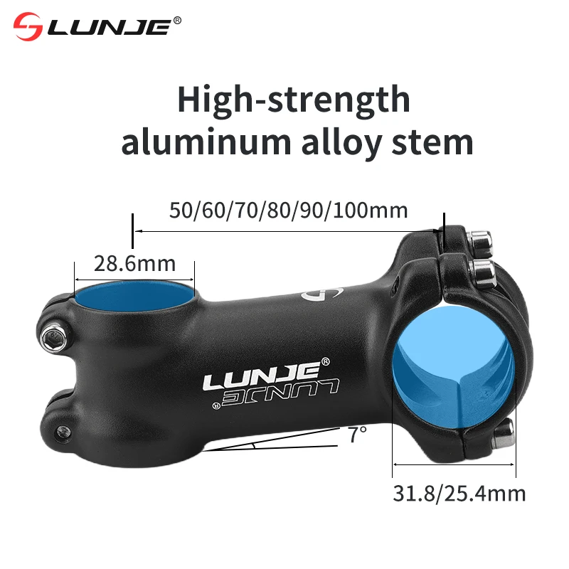 7Degrees Stem Mountain Bike Handlebar Stem 25.4/31.8mm Aluminum Alloy MTB Power Cycling Parts 50/60/70/80/90/100mm image 2