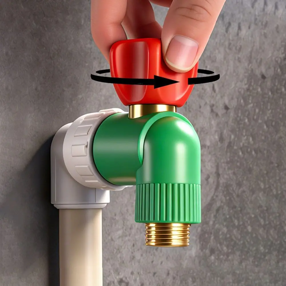 High-flow Water Pipe Valve Universal Straight-through Water Pipe Core Angle Valve Thickened Interface Thread PPR Angle Valve