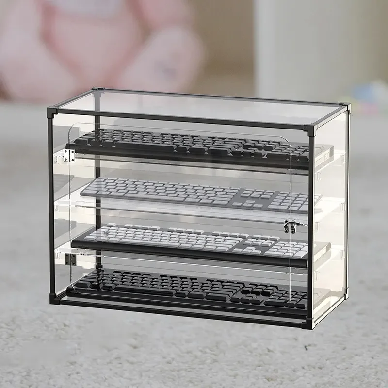 Acrylic Display Case Nordic Mechanical Keyboard Storage Box Multi Layer Dustproof Collection Rack Large Capacity Desk Organizer