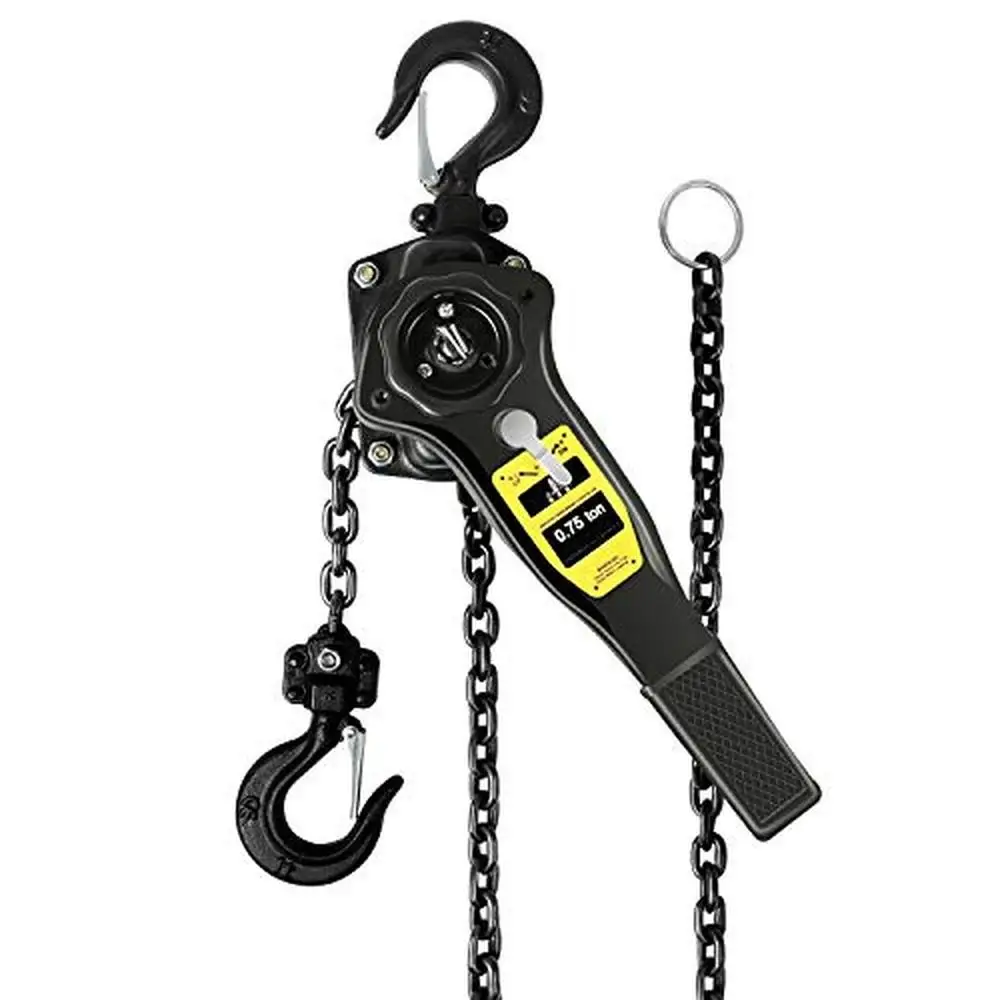 Manual Ratchet Chain Hoist 2205LBS 10FT Building Garages Warehouse Automotive Machinery 1T Lever Chain Puller Premium Brake