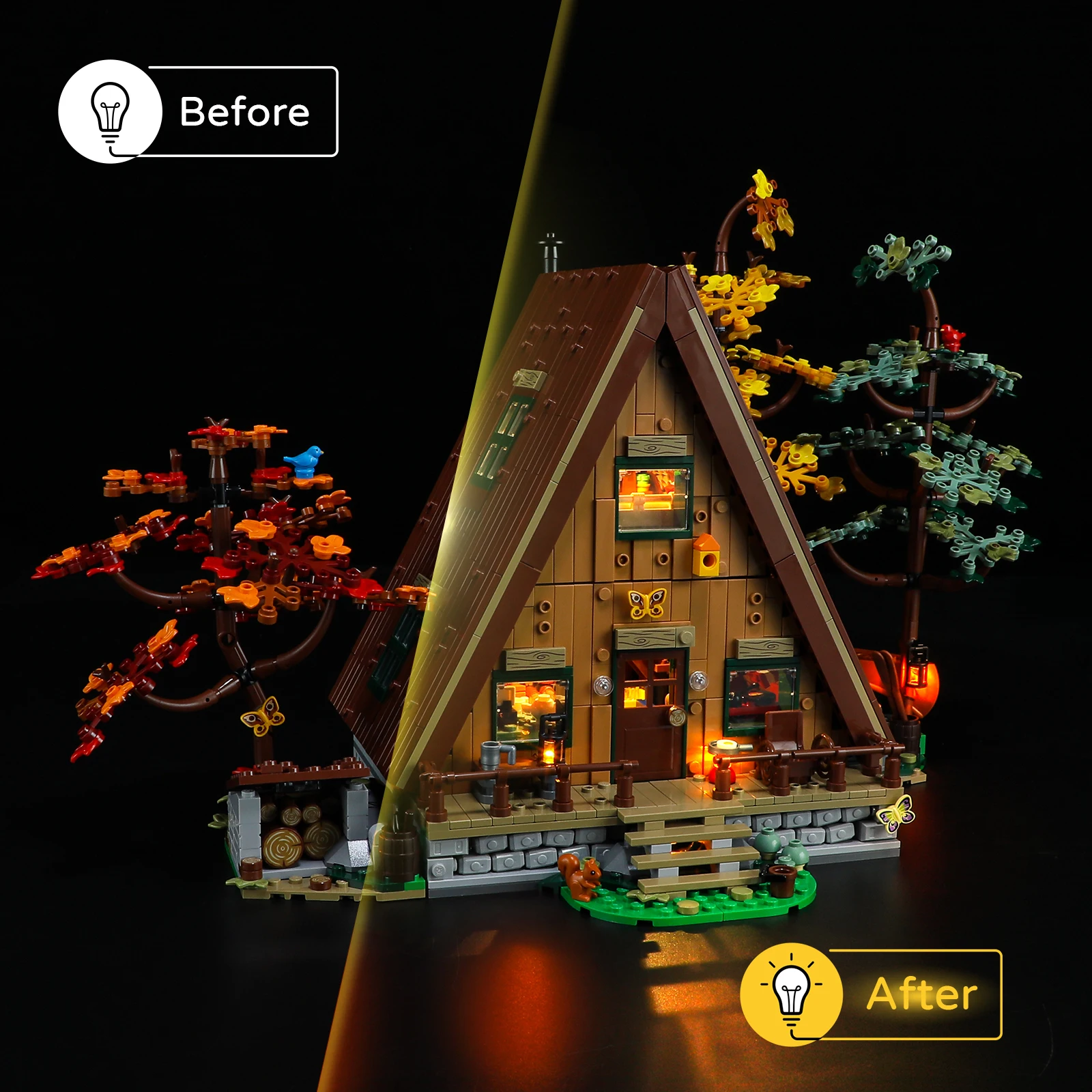 JOY MAGS Led Light Kit per il 21338 A-Frame Cabin Building Blocks Set (non includere il modello) mattoni giocattoli per bambini