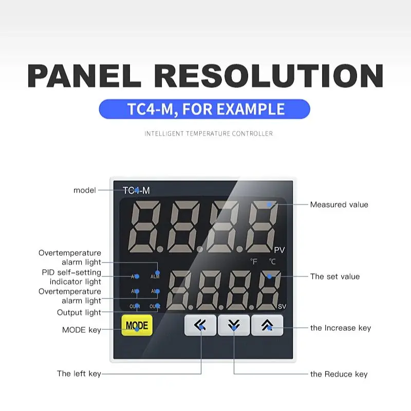 Termostato controlador de temperatura 220vac rtd tc entrada tc4s tc4h tc4l tc4m pid display digital controle temperatura termorregulador 1300 ℃