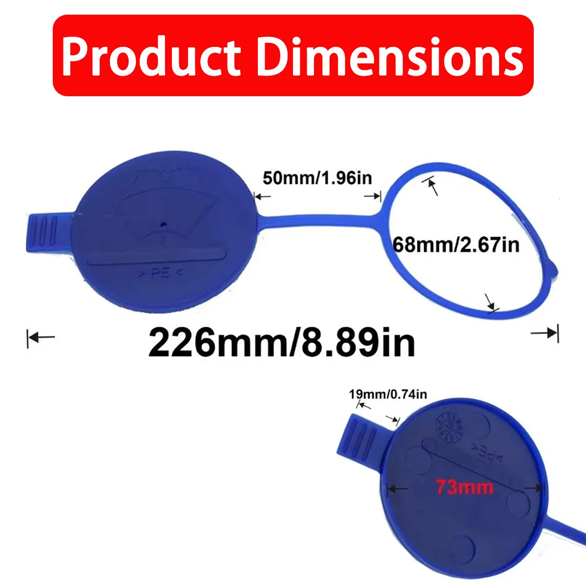 غطاء زجاجة مياه للسيارة PINMOAP مناسب لسيارة Mercedes Benz Freightliner Sprinter 2500 3500 غطاء تخزين سائل التنظيف 9068690072