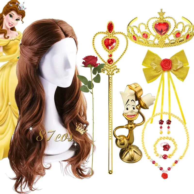 Disney Beauty and the Beast Princes Belle Головные уборы для ролевых игр Косплей Костюм Аксессуар Парик Шпилька Корона Одевание для дня рождения Disney Beauty and the Beast Princes Belle Головные уборы для ролевых игр Косплей Костюм Аксессуар Парик Шпилька Корона Одевание для дня рождения