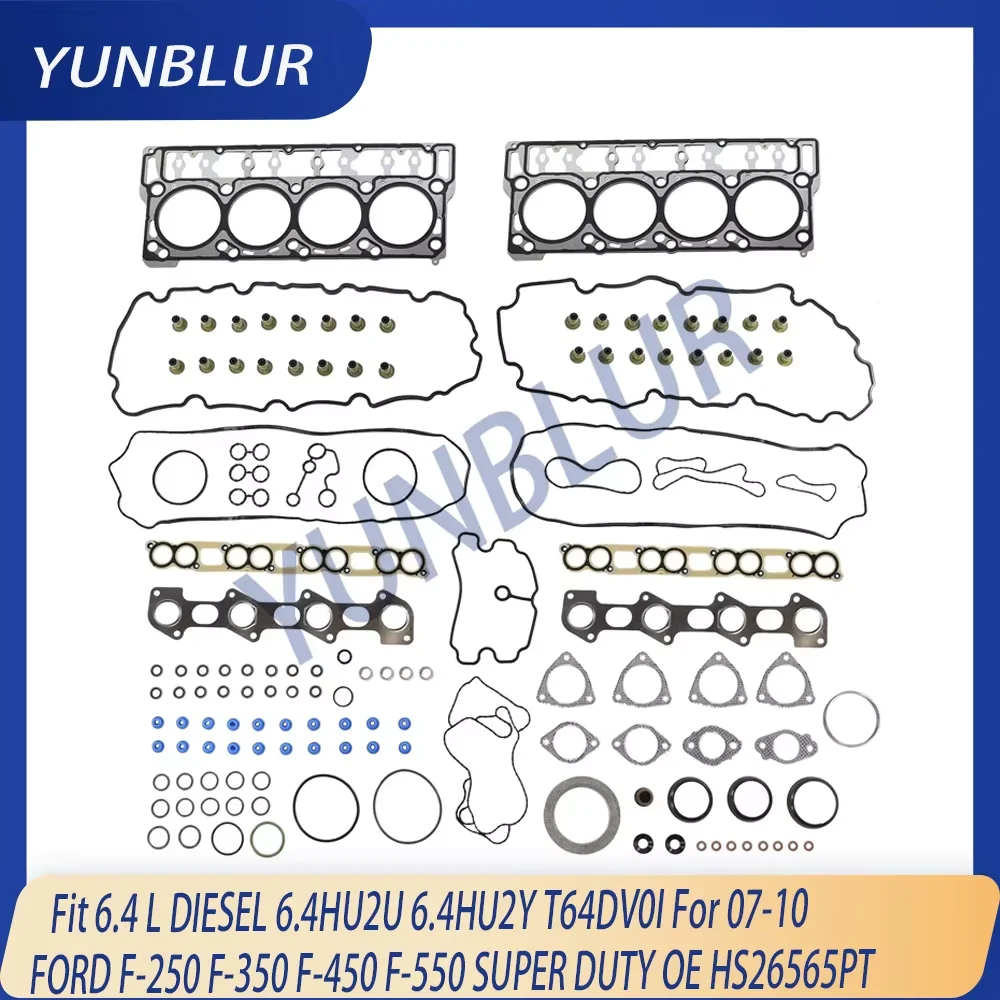 Engine Full Gasket Set Fit 6.4 L DIESEL 6.4HU2U 6.4HU2Y T64DV0I For 07-10 FORD F-250 F-350 F-450 F-550 SUPER DUTY OE HS26565PT