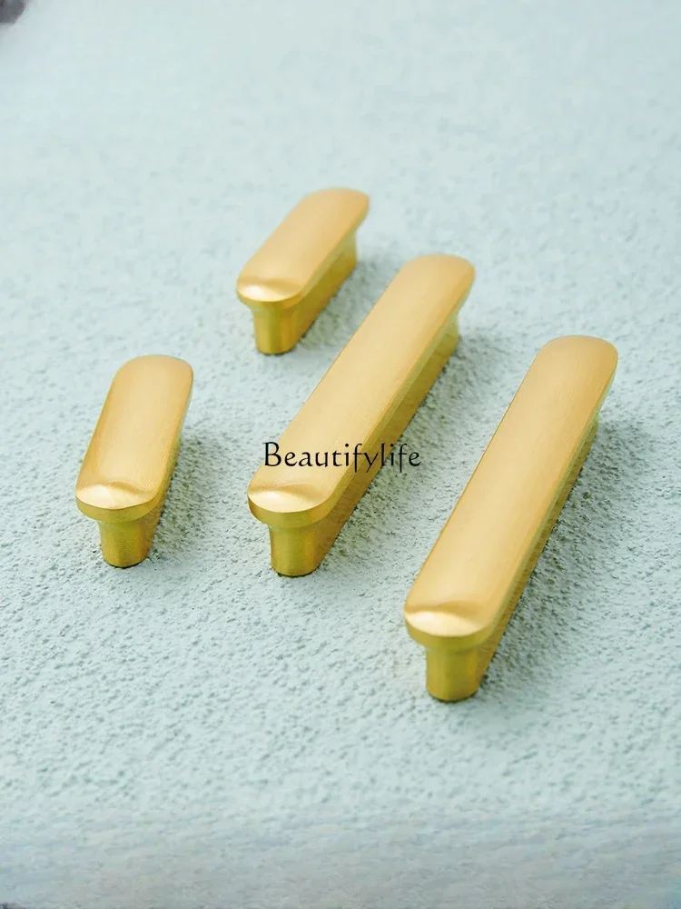 

Wardrobe and Cabinet Drawer Handle Light Luxury Furniture Golden Hardware Solid Simple Cabinet Door Handle