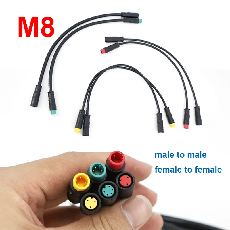 

M8 2-контактный 3-контактный 5-контактный разъем «папа-мама» для электрического велосипеда, стыковая вилка, водонепроницаемая для разъема дисплея электровелосипеда h