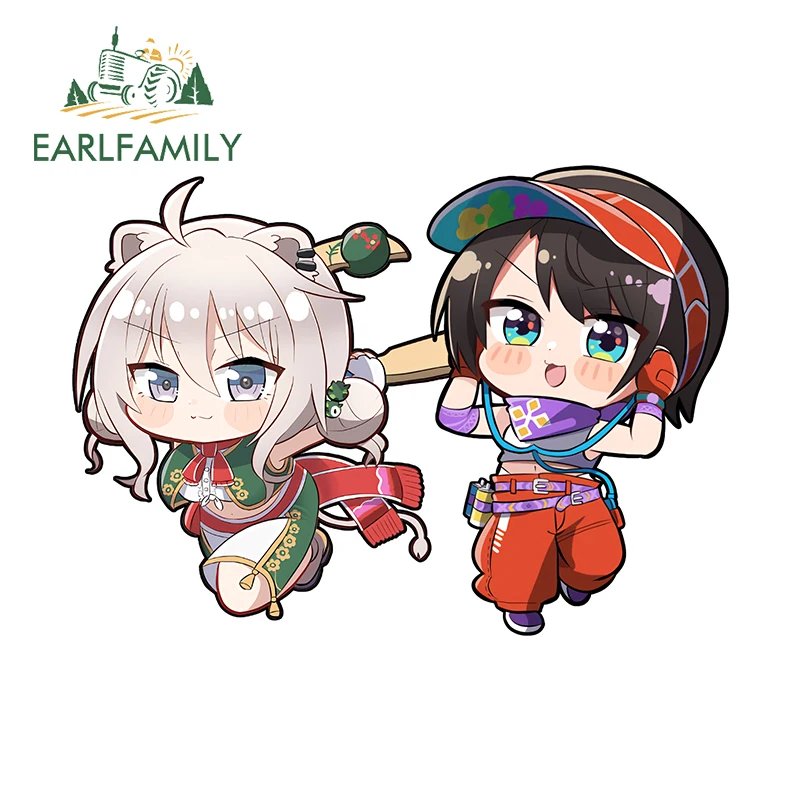 EARLFAMILY Shishiro Botan Kawaii Anime Girl Car Sticker Eye-Catching Rear Windshield Decal Suitable for Fishing Tackle Box