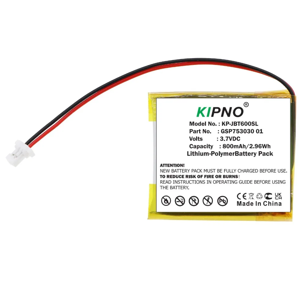

KIPNO 3.7V 800mAh Speaker Battery GSP753030 01 for JBL T600 BT, Tune 600BTNC +TOOL