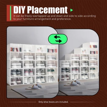20pcs Shoe Box Set Foldable Storage Plastic Clear Home Organizer Rack Stack 4
