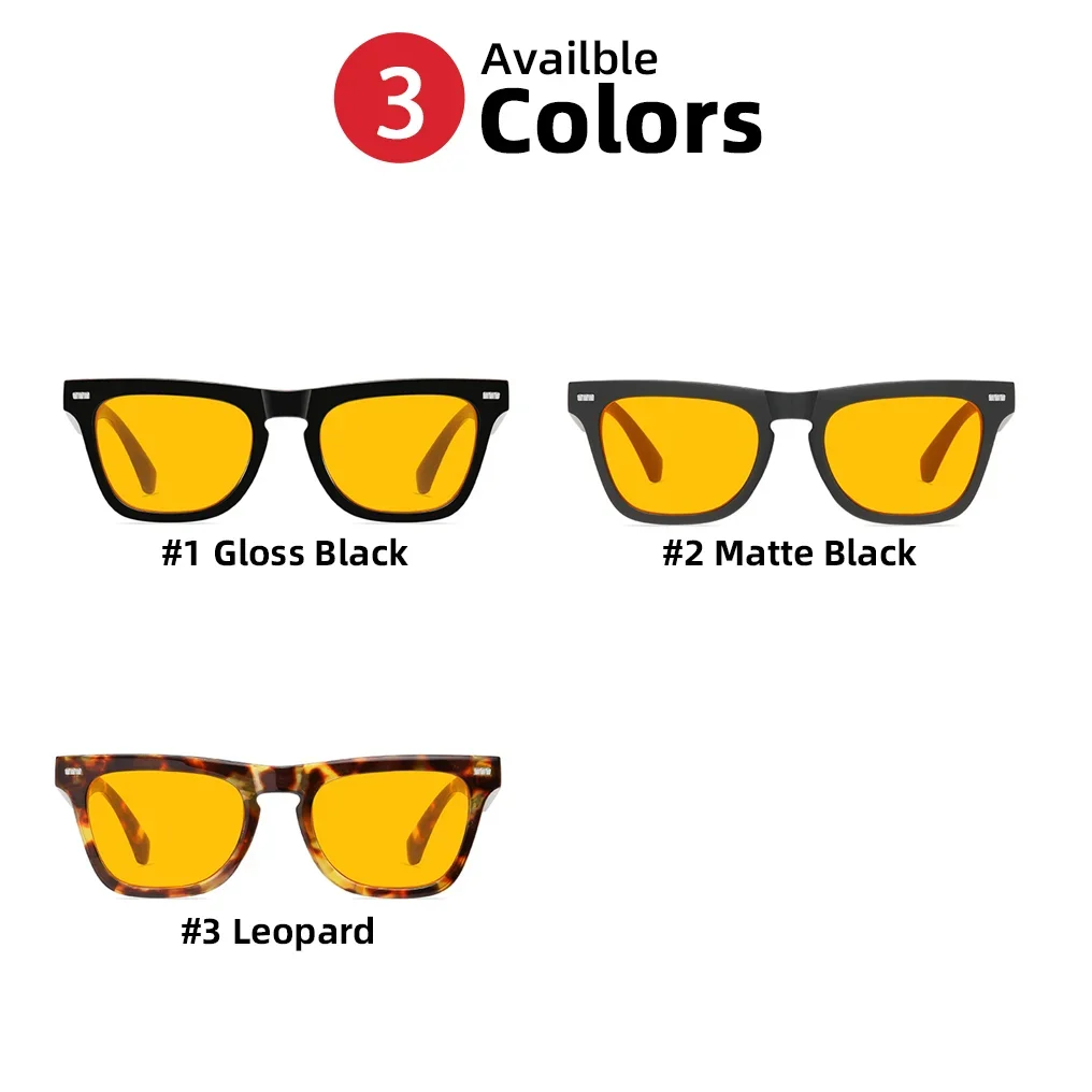 VIVIBEE Rectangle Black Blue Light Blocking Glasses Men Gaming Anti Bluelight Women Orange Night Vision Computer Eyeglasses