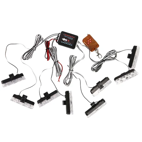 Imagen 2 del producto Luz estroboscópica de rejilla de coche 3LED, control remoto inalámbrico de policía, luces de baliza intermitente de emergencia, lámparas de advertencia de Flash para vehículo de ambulancia