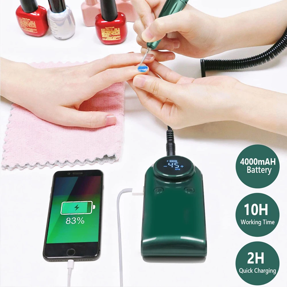 Perceuse à ongles électrique aste, lime à ongles pour gel acrylique, outils de forme de polissage de manucure et de pédicure, 45000 tr/min, N64