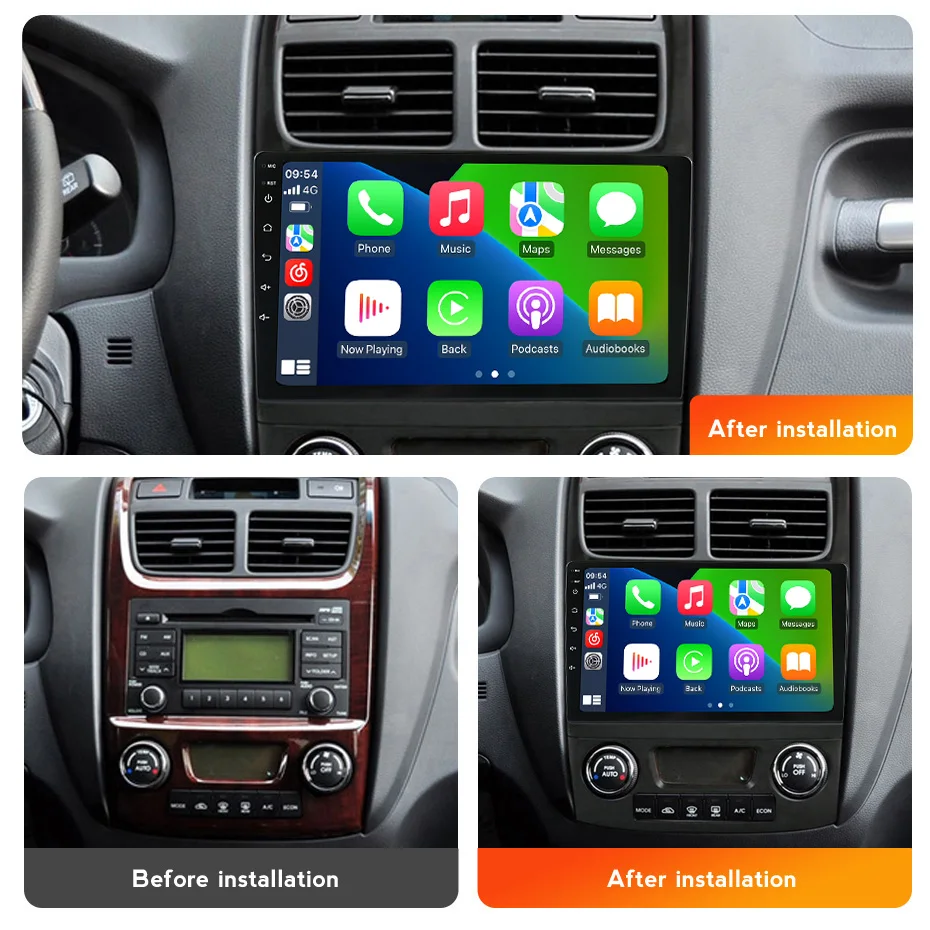 Android 2 Din Car Radio for Kia Sportage 2 2004 2005 2006 2007 - 2010 Carplay Auto Multimedia Video Player GPS NAVI WIFI Stereo