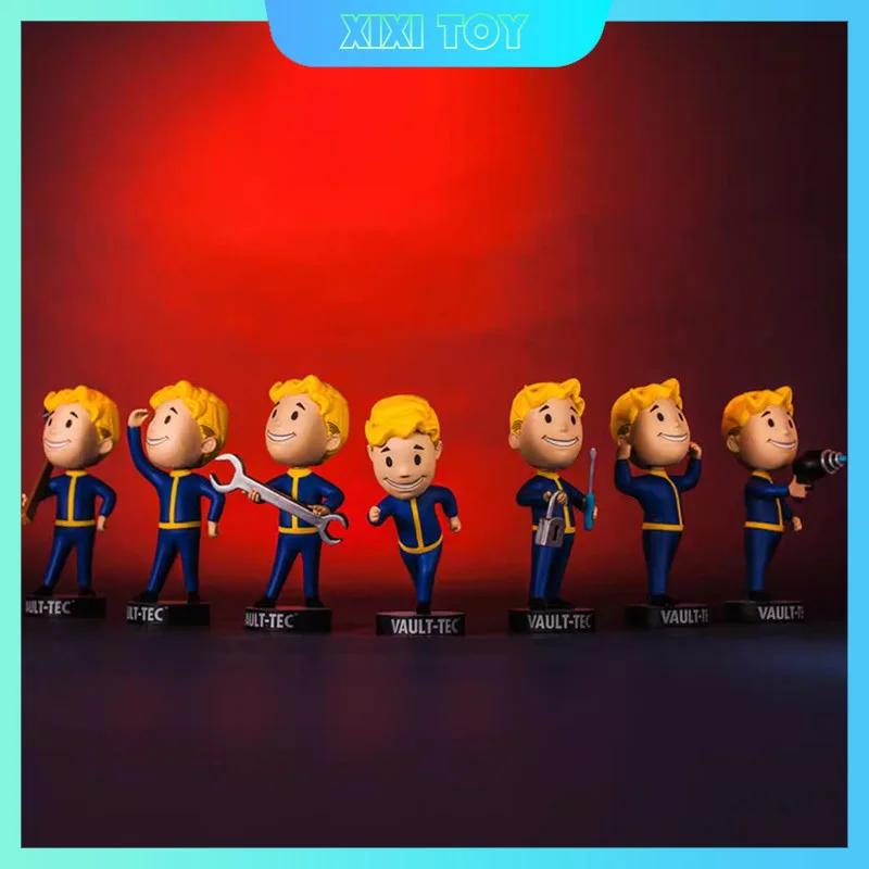 Fallout 4 Vault Boy Generation 7 Dolls Game Action Figure Shaking Cartoon Statue Collectible Toy Ornament Model Kids Toys Gift