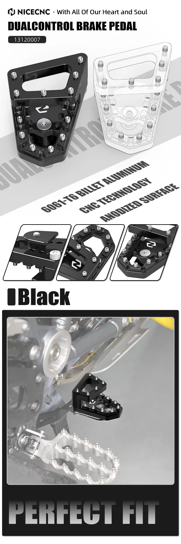 Für BMW R1250GS 2019-2023 NICECNC DualControl Hintere Bremshebel-Verlängerung Schalthebel R 1250GS R1250 GS R 1250 GS – Detail 1