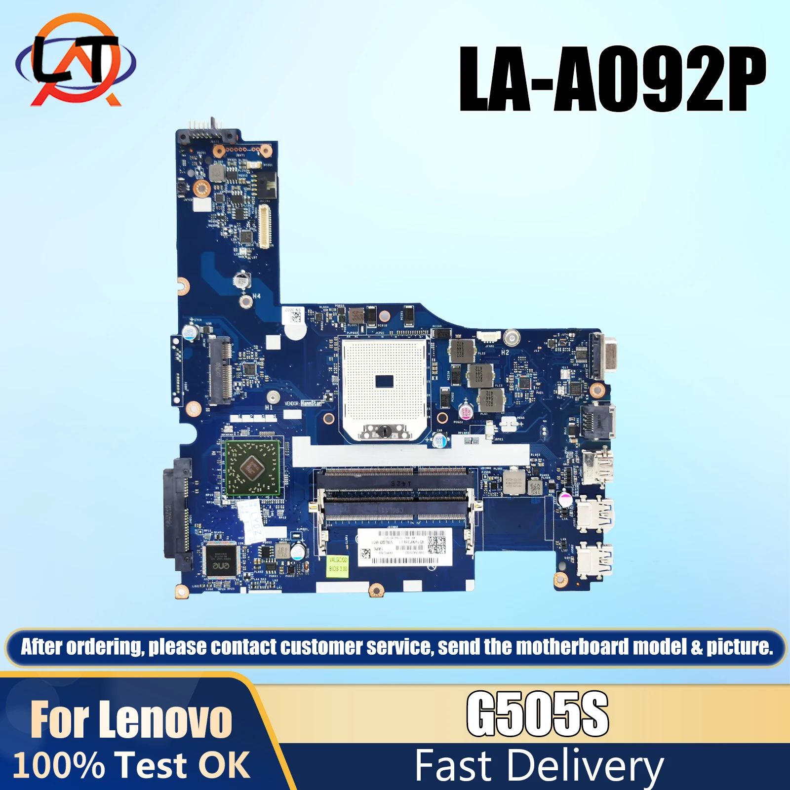 

LA-A092P For Lenovo G505S Laptop Motherboard 11S90003237 90003237 VALGC GD DDR3 Tested ok