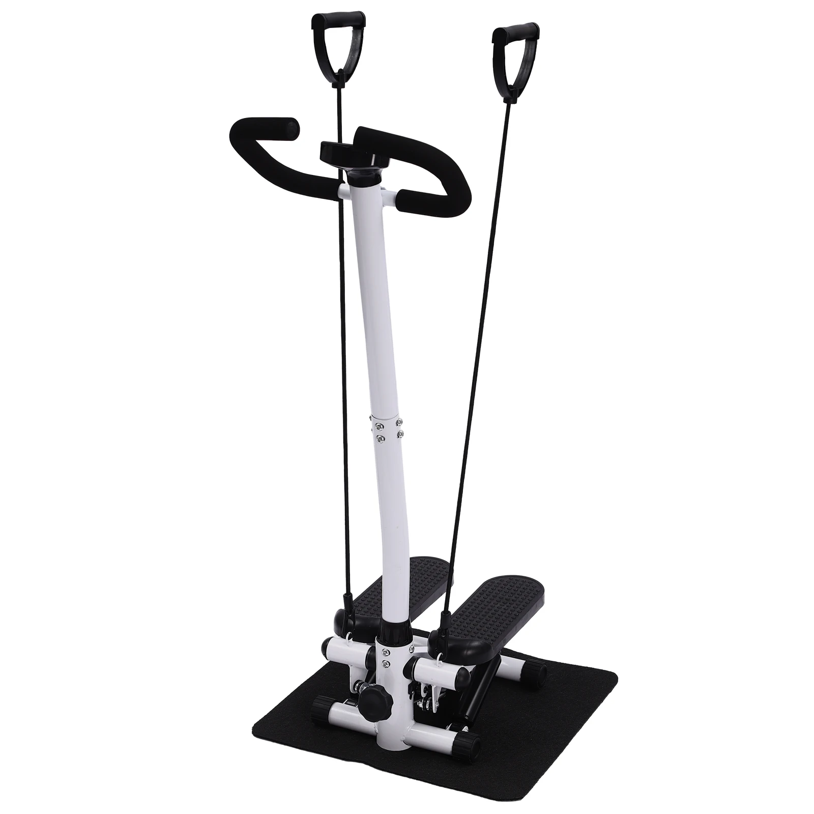 Fitness-Stepper mit Lenker, höhenverstellbare hydraulische Treppenstepper mit Widerstandsband, Belastung 150 kg/330 lbs