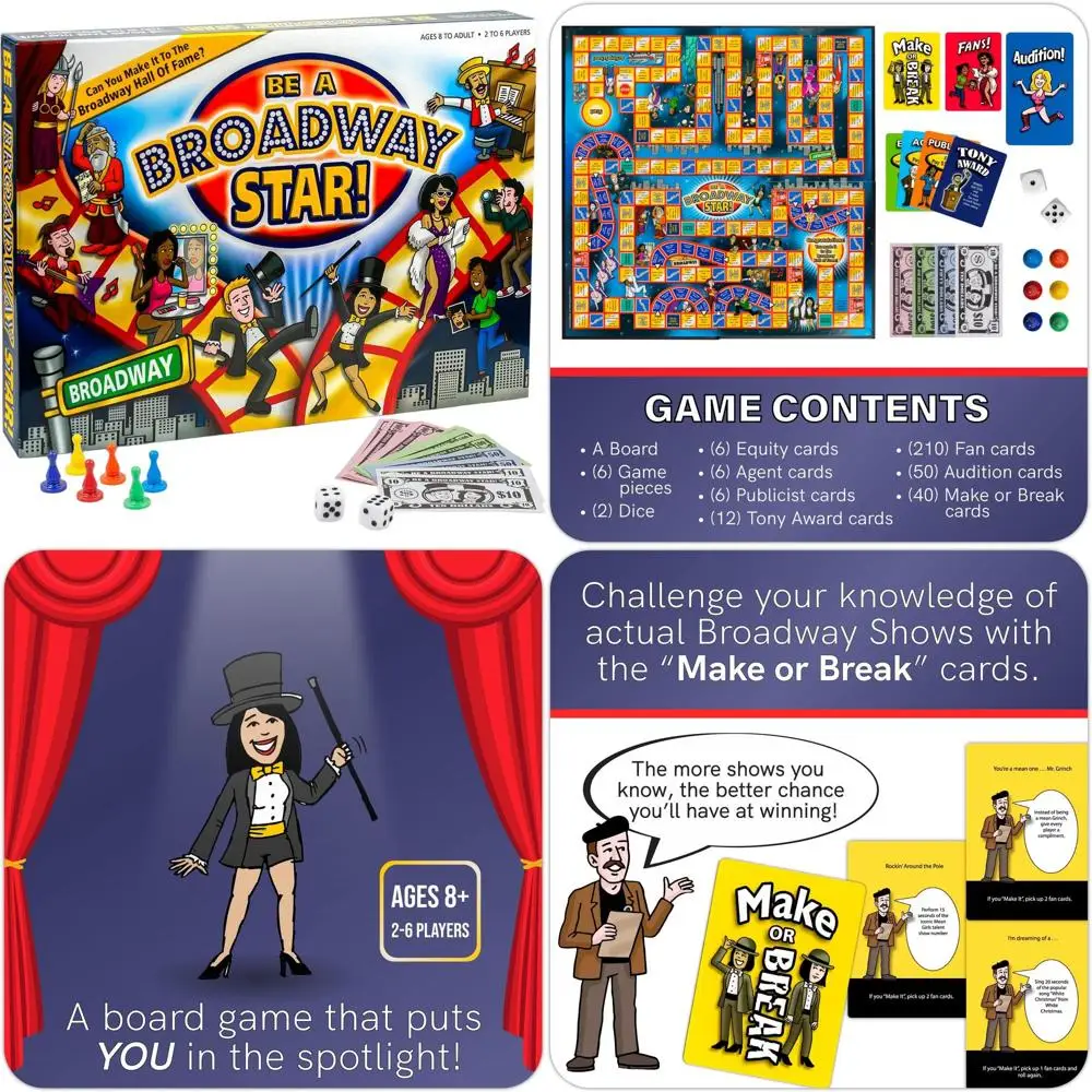 

Spotlight on Broadway: A Musical Trivia Game for Theater Enthusiasts | Perfect Holiday Gift | 2-6 Players, Ages 8+