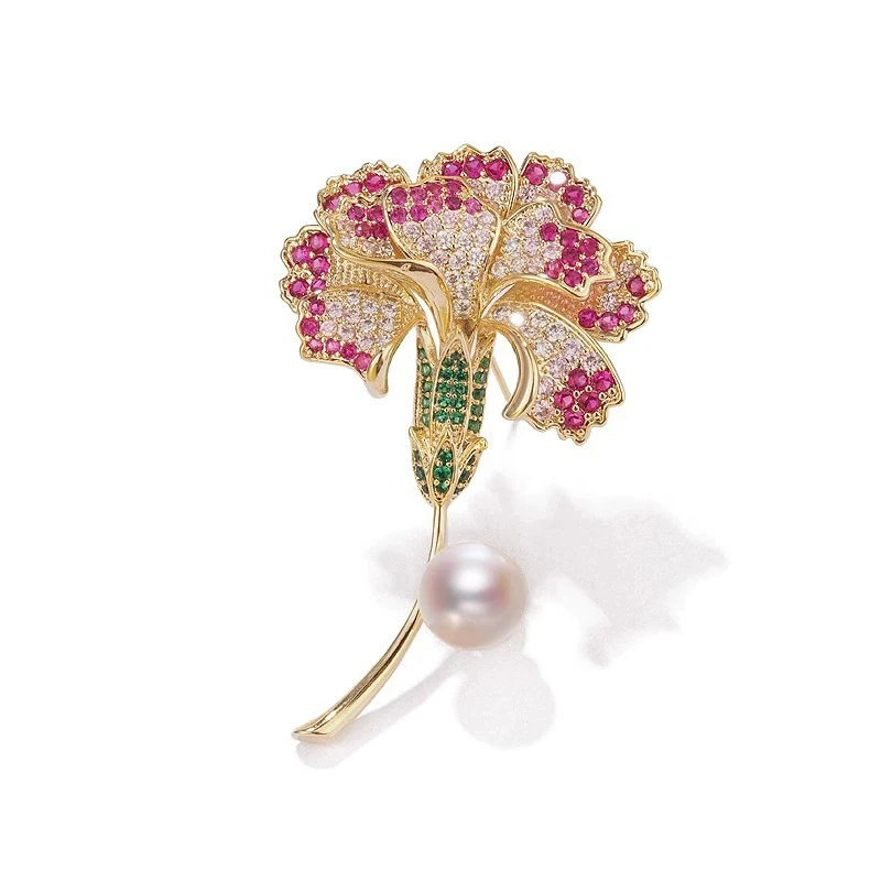 1Pc Beautiful Carnation Brooch for Women Men Exquisite Flower Plant Brooches Pins Jewelry Trendy Accessories Party Gifts 2026