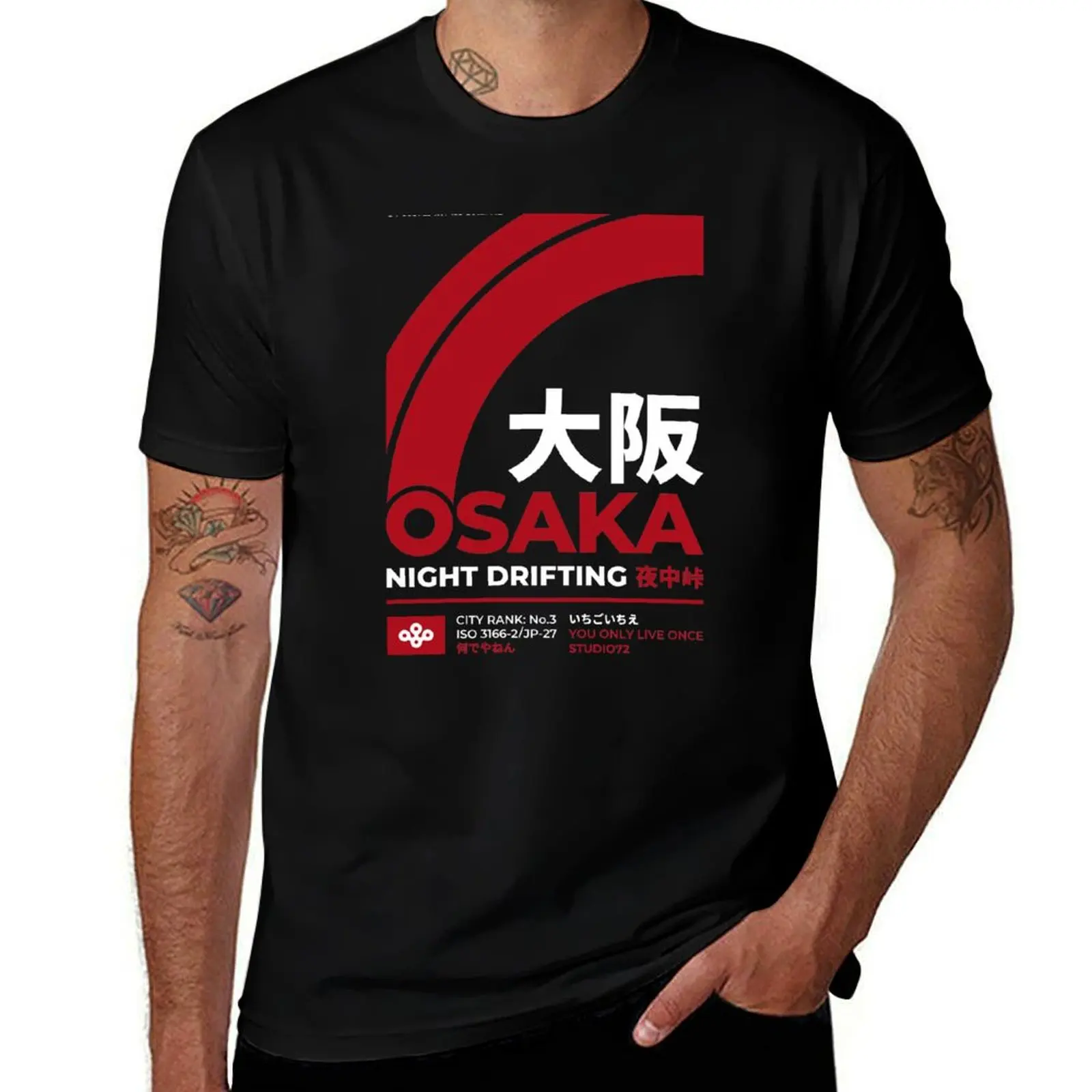 

Osaka Night Drifting T-Shirt man t shirt cotton high quality man tshirt funny t shirts man T-shirt