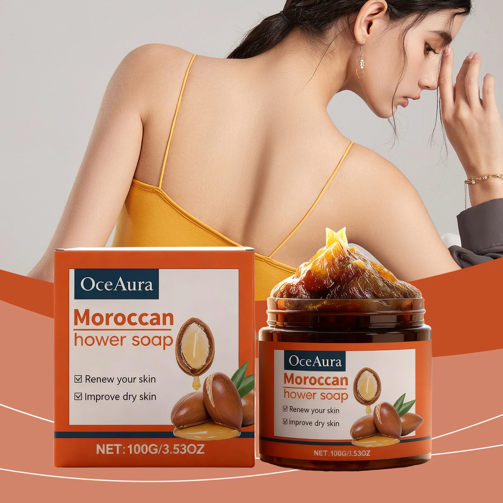 

Moroccan Black Soaps Organic-Olive Oil Body Scrub Paste Paste For Deep Cleansing Exfoliation Natural Hammam Spa Treatments Detox