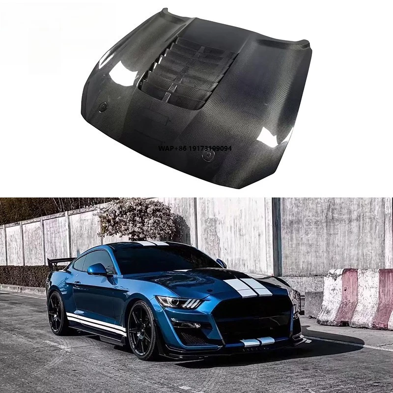 

Carbon Fiber GT500 Style Hood for Mustang 2015-2023 S550 Front Engine Valve Cover Auto Parts