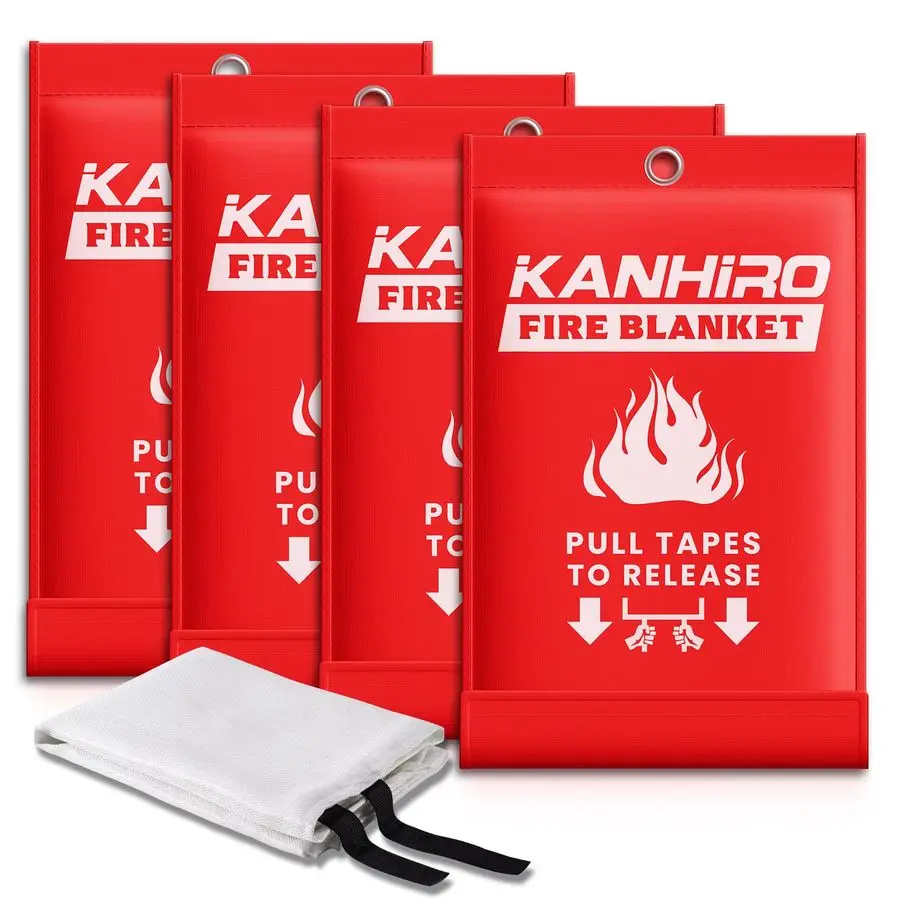 

Fire Blanket for Home Kitchen KANHIRO Fiberglass Fire Suppression Blanket Great for School, Fireplace, Grill, Car, Office, Wareh