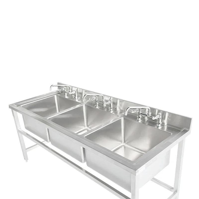 Commercial Stainless Steel 201/304 Restaurant Sink Basin With Work Table For Hotels & Restaurants Kitchen Use