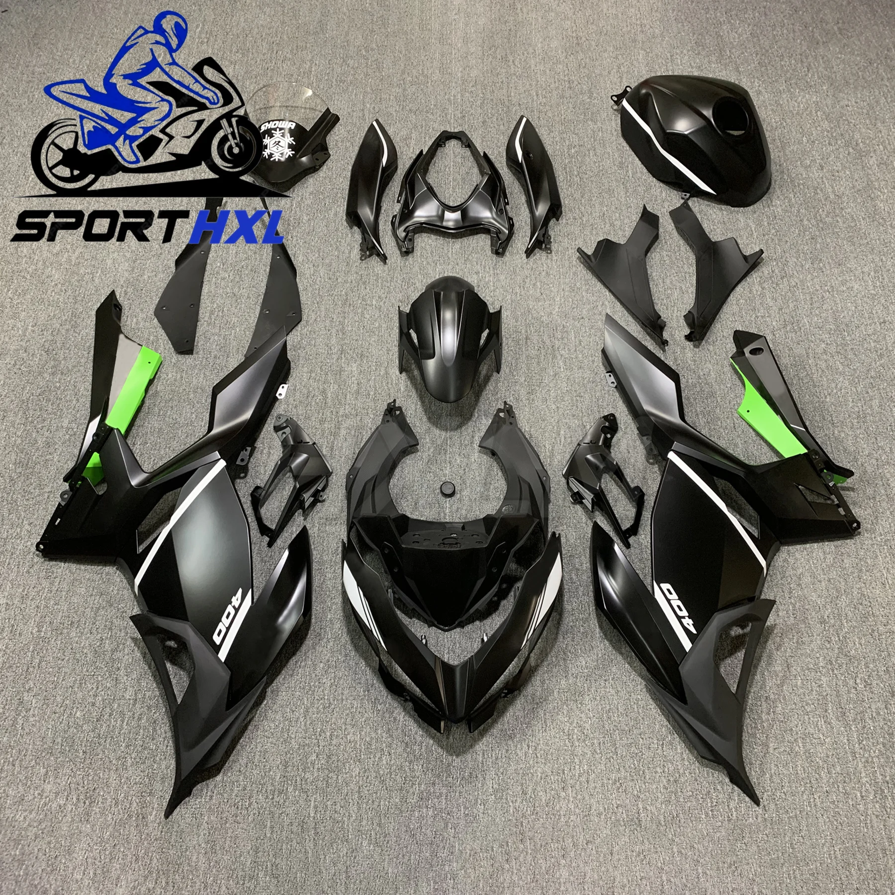 

Fit for Kawasaki Ninja400 EX400 2019-2023 Motorcycle Firm ABS Plastic Bodywork fairing Fairing kit Full fairing kit