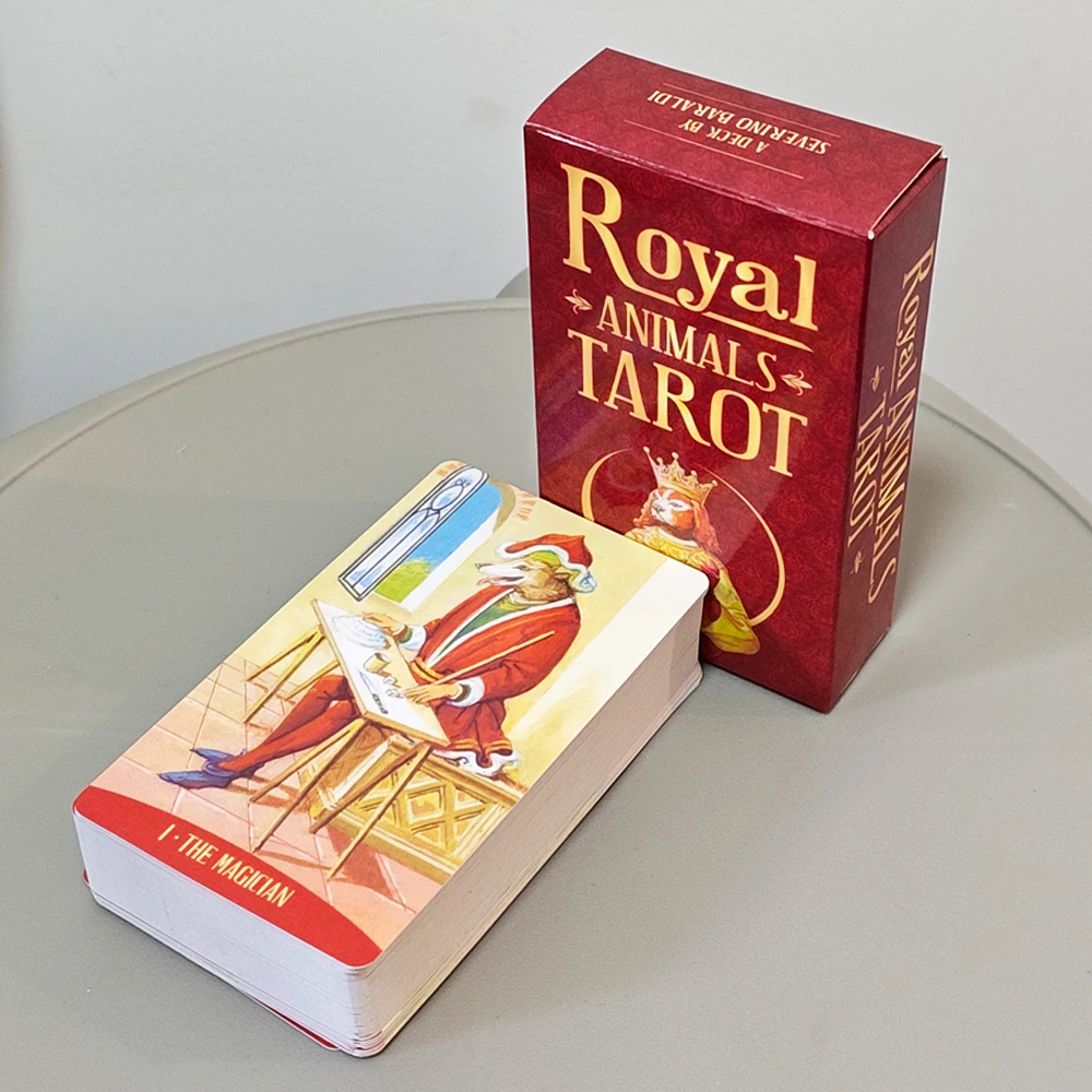 Royal Animals Tarot Deck 78-Card Renaissance Style Italiaanse kunst Tarot 10,3*6cm Gebaseerd op Rider Waite System