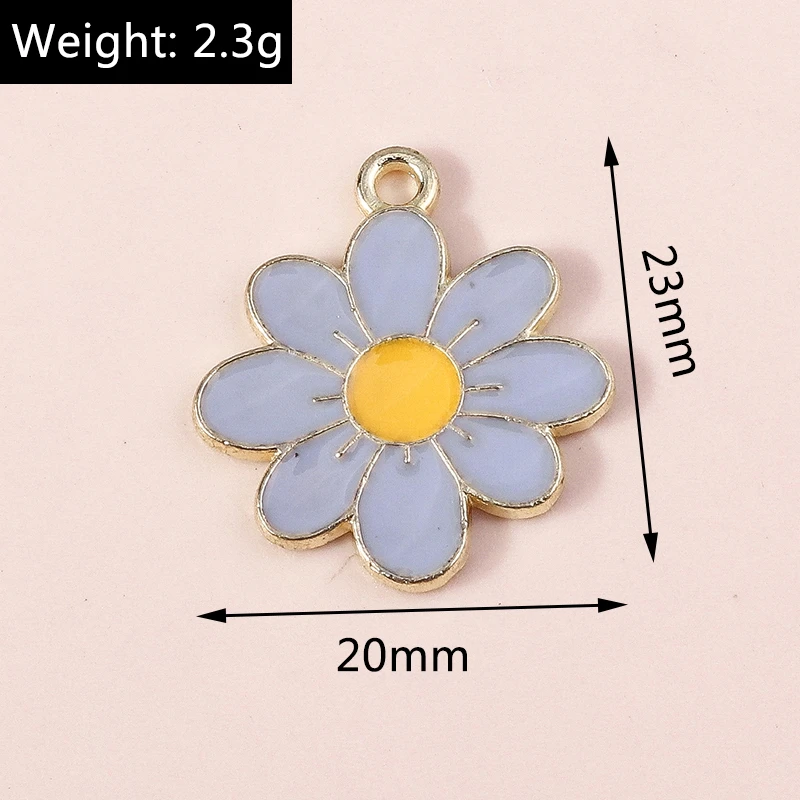 Duarte 20 Stück/Set Niedliche Pflanzen-Anhänger Emaille Blumen- und Blatt-Charms für Schmuckherstellung Halsketten Ohrringe DIY Basteln Geschenk – Detail 11