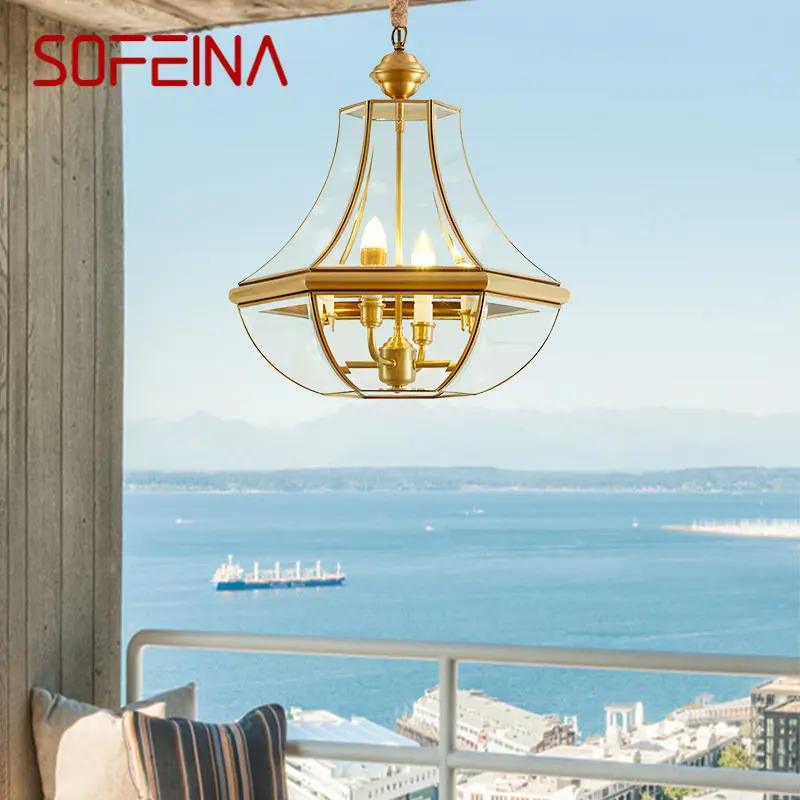 

SOFEINA Brass Garden Pendant Lamp Copper LED Waterproof IP65 Outdoor Modern E27 220V 110V Porch Courtyard Balcony